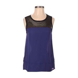 Barneys New York Mesh Illusion Colorblock Tank Top Blouse Size XS Sheer